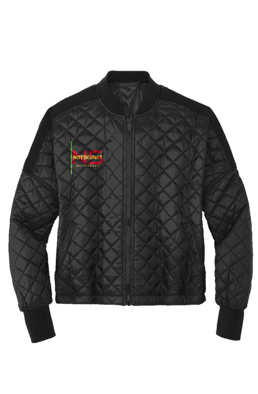 Womens Emboidered Boxy Quilted Jacket