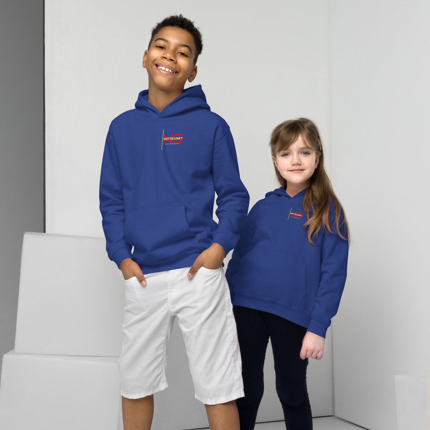 Kids Embroidered Hoodie Front & Back Logo