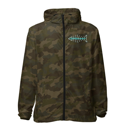 Unisex lightweight zip up camouflage windbreaker